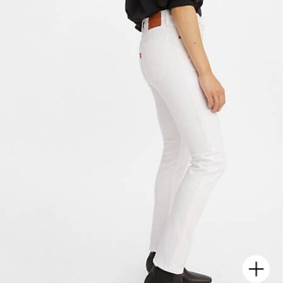 NWT Levi's Premium 501 HIGH RISE SKINNY WOMEN'S WHITE JEANS - Picture 3 of 8